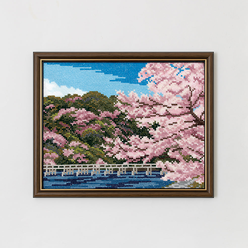 COSMO めぐる季節と日本の風景 渡月橋と桜 刺しゅうキット No.522001