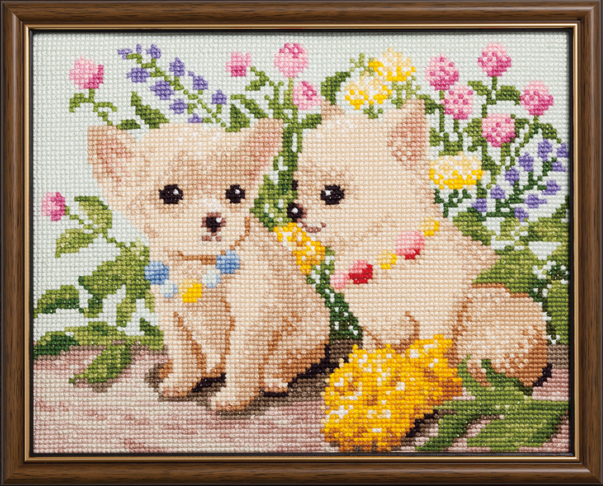 COSMO刺しゅうキット Dog & Flower (チワワ) No.718