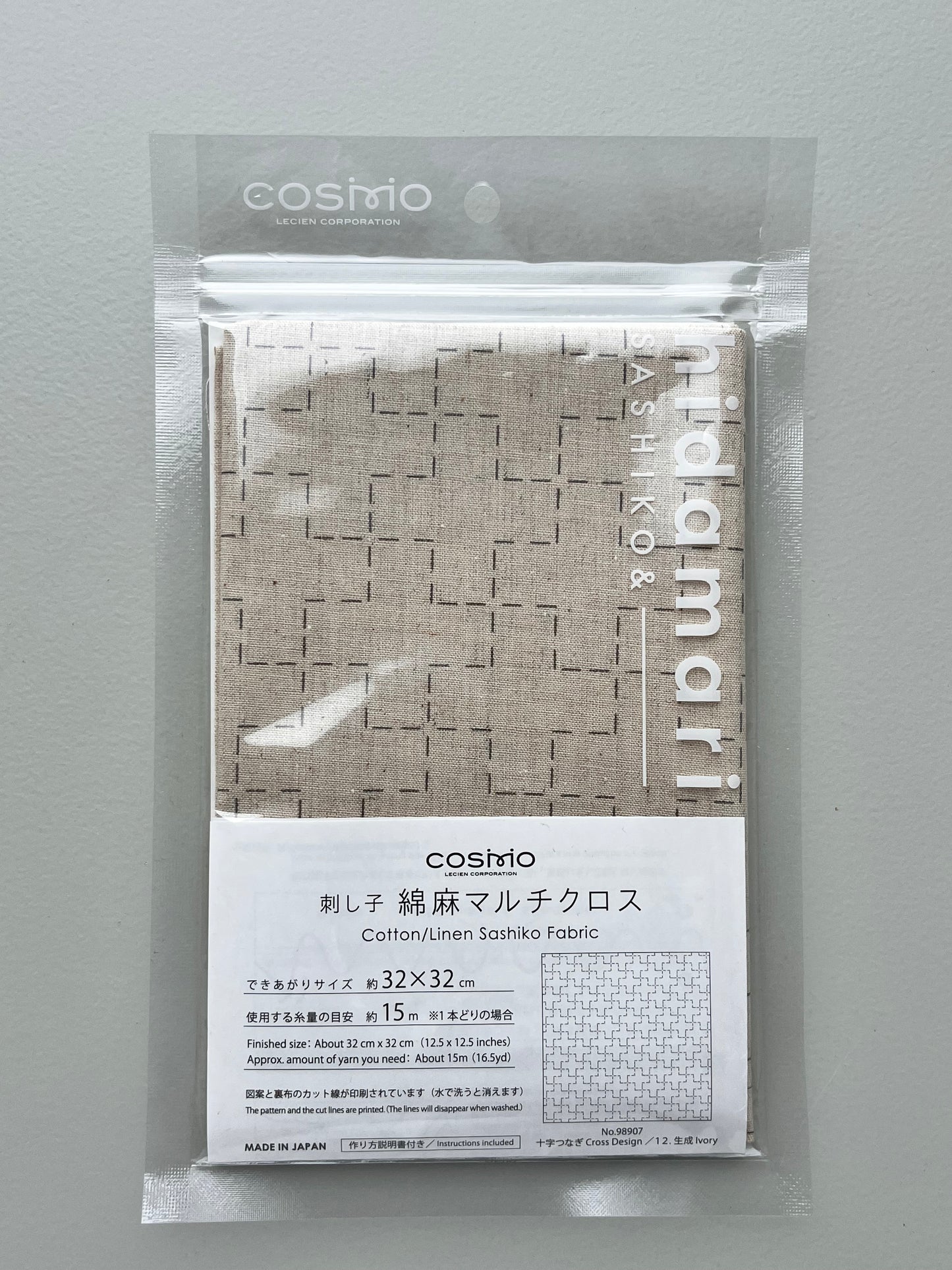 COSMO Hidamari Sashiko Cotton Linen Multi-Cloth: Cross Connections