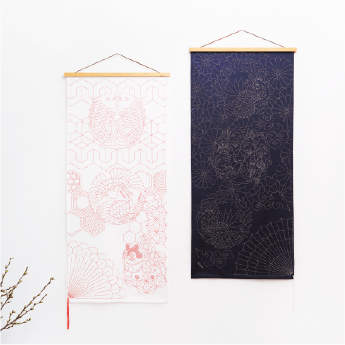 お祝いの刺し子布