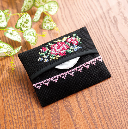 COSMO  かんたんクロスステッチ ポケットティッシュケース ブーケ 刺しゅうキット No.3711