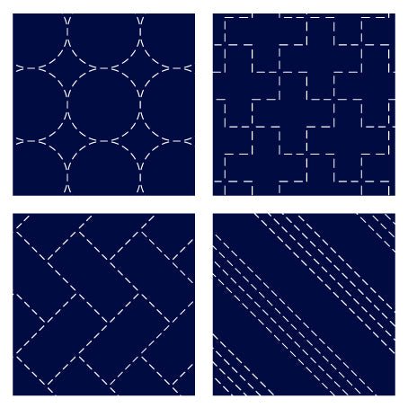 刺し子 コースターが4枚作れるクロス 【刺し子】 (紺) No.98909 - COSMO コスモ