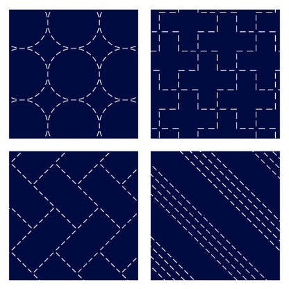 刺し子 コースターが4枚作れるクロス 【刺し子】 (紺) No.98909 - COSMO コスモ