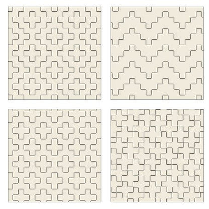 刺し子 コースターが4枚作れるクロス 【一目刺し】 (アイボリー) No.98914 - COSMO コスモ