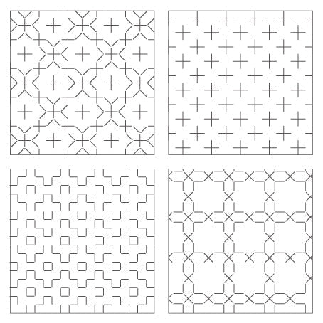 刺し子 コースターが4枚作れるクロス 【一目刺し】 (白) No.98916 - COSMO コスモ