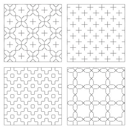 刺し子 コースターが4枚作れるクロス 【一目刺し】 (白) No.98916 - COSMO コスモ