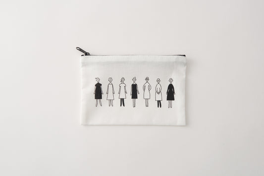 100ネエサン 刺しゅうキット 縫製済みジップポーチ （ホワイト） No.542205