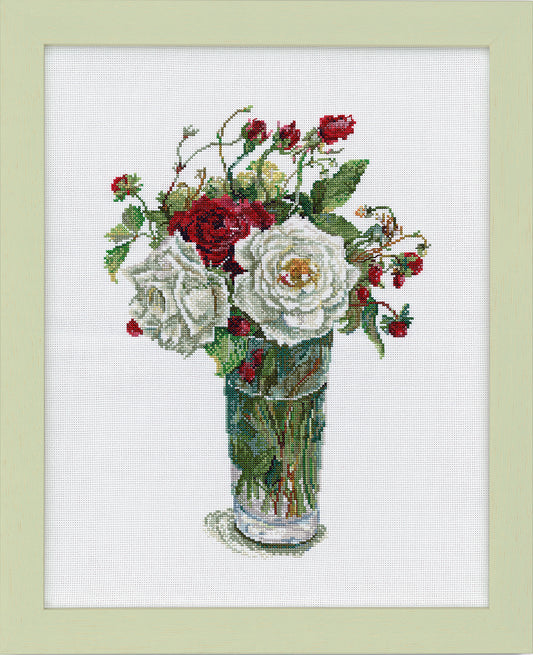 COSMO刺しゅうキット Stitching with Fujico collection バラとワイルドベリー No.552101