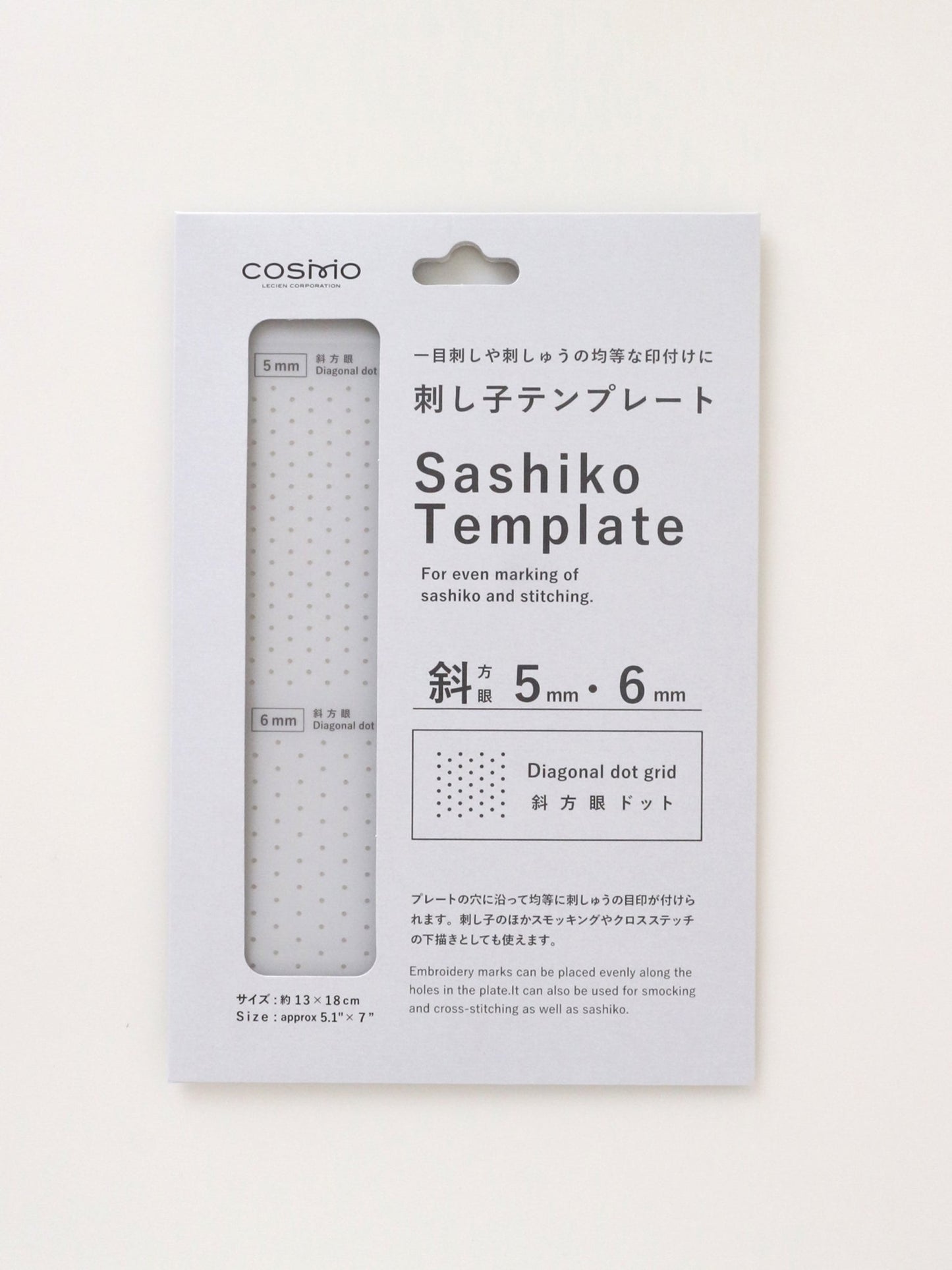 刺し子テンプレート (斜方眼 5mm・6mm) No.412406 - COSMO コスモ