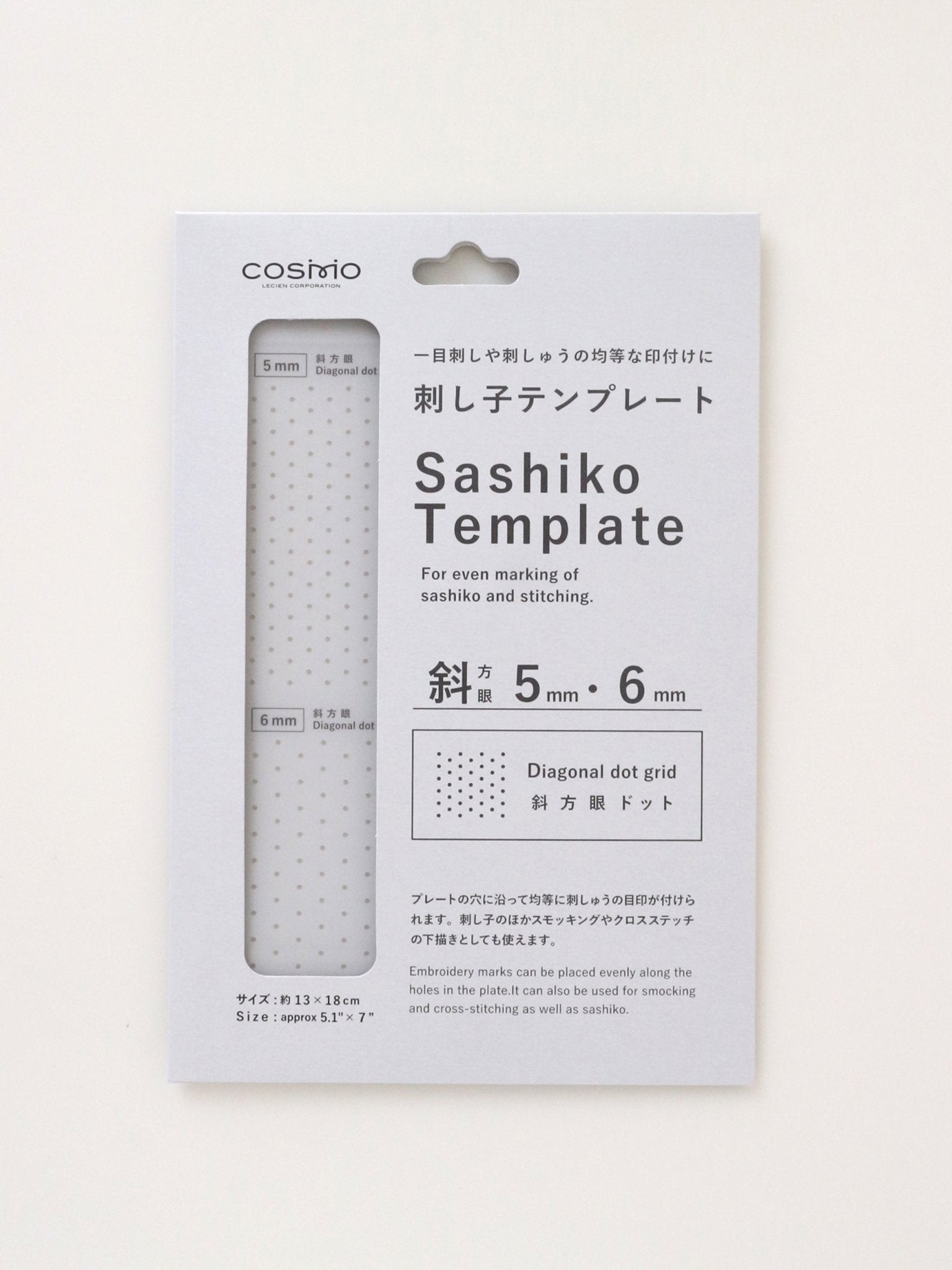 刺し子テンプレート (斜方眼 5mm・6mm) No.412406 - COSMO コスモ