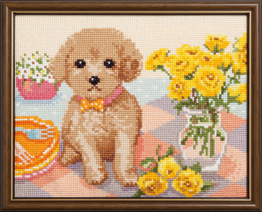 COSMO刺しゅうキット Dog & Flower  （トイプードル） No.717