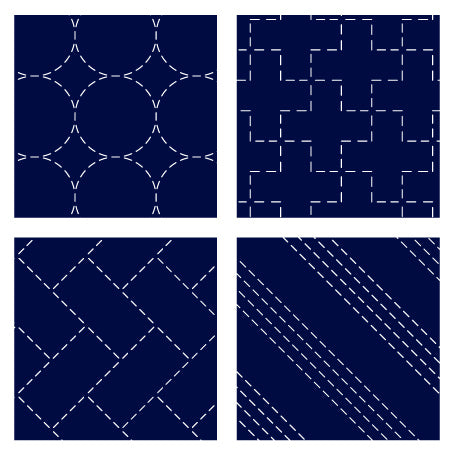 刺し子 コースターが4枚作れるクロス 【刺し子】  (紺) No.98909