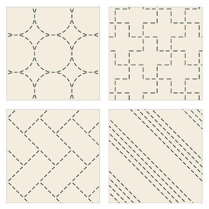 刺し子 コースターが4枚作れるクロス 【刺し子】  (アイボリー) No.98910