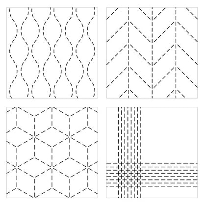 刺し子 コースターが4枚作れるクロス 【刺し子】  (白) No.98911