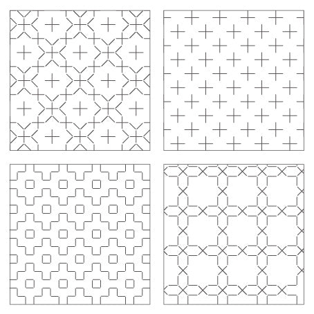 刺し子 コースターが4枚作れるクロス 【一目刺し】  (白) No.98916