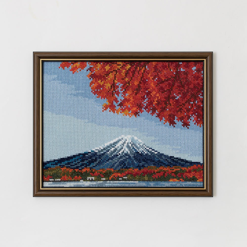 COSMO めぐる季節と日本の風景 富士と紅葉 刺しゅうキット No.522003 - COSMO コスモ
