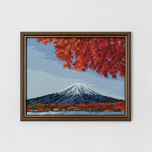COSMO めぐる季節と日本の風景 富士と紅葉 刺しゅうキット No.522003 - COSMO コスモ