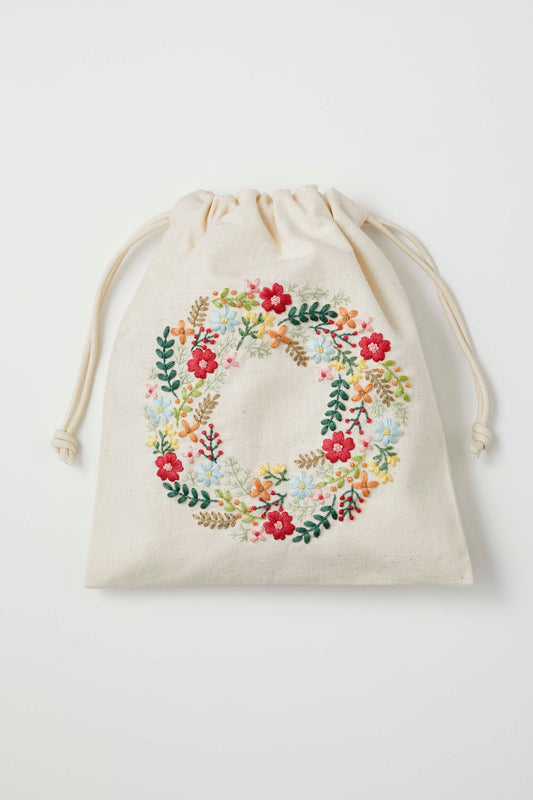 COSMO 刺しゅうキット yulaのこころ躍る草花刺繍  (小花のリース) No.542403